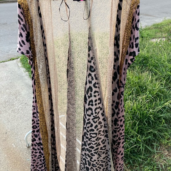 Leopard print mix cardigan - Picture 2 of 9